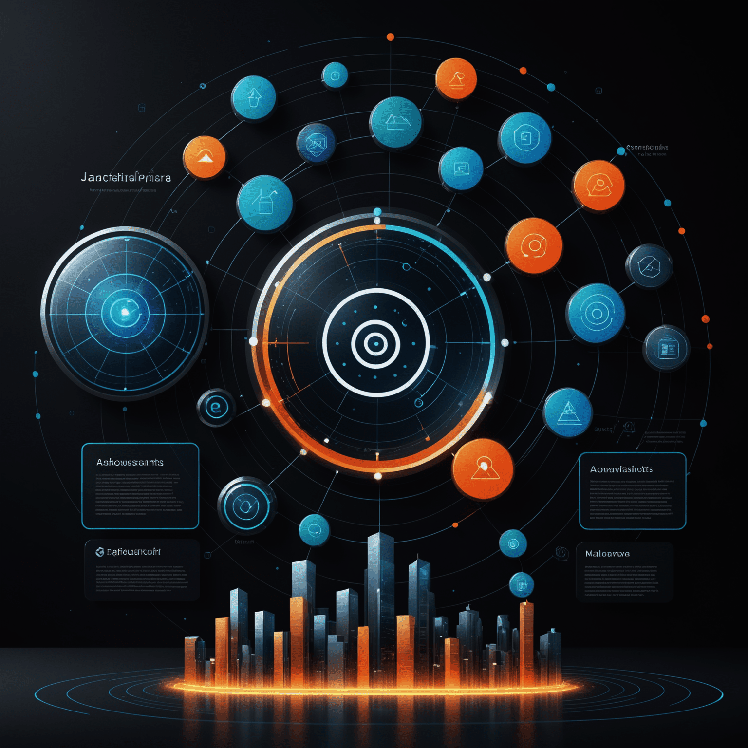Futuristic web development concepts including progressive web apps and serverless architecture visualized on a digital canvas